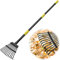 Laubrechen 5 FT, 21 cm Breite 78 bis 152 cm lang Heavy Duty kleine Rechen 11 Zinken, Verstellbarer Stahlgriff, Laubbesen Strauch Rechen für das Sammeln von Schutt in Blumenbeet