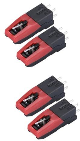 ibasenice 4pcs Turntable Cartridge Needles Gramophone Stylus Replacement Needles for Record Player High Fidelity Sound Easy Installation