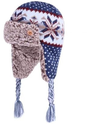 Winter Hat* Klassische Wintermütze, Thermomütze, Wintermütze, Ohrenklappenmütze, Trappermütze for Mädchen und Jungen, Wintermütze, warm gestrickt, Ski-Bombermütze, Kleinkindermütze for kaltes Wetter,