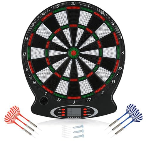 Topyond Electronic Dart Board 1pc Professional Electronic Hanging Dartboard LCD Scoring Indicator Dart Game with 6pcs Darts for Home Games