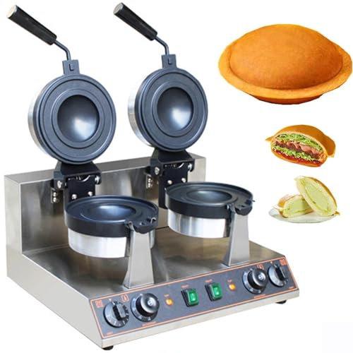 JOSKAA Electric Sandwich Machine Indoor Grill with Non-stick Pan Panini Press Burger Waffle Maker Machine Independent Temperature Control Opens 90 Degrees,B