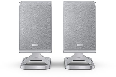 SHARP HT-SPR52021(SL) Drahtlose Rücklautsprecher – 200W Surround-Sound, Dolby Atmos & DTS:X, Aufwärts gerichtete Treiber, Wandmontierbar – Exklusiv Q Soundbar-Serie