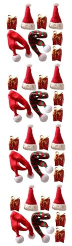PRETYZOOM 4 Sätze Mini-Weihnachtsmütze Miniatur-Weihnachtsboxen kleine Weihnachtsmützen zum Basteln weihnachtsbäume geschmückt weihnachtbaumsdeko Weihnachtsdekorationen Hutschachtel Plüsch