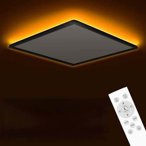 slochi LED Deckenleuchte Ceiling Light, 24W 3200LM Deckenlampe Flach Dimmbar mit Fernbedienung, 1800K Nachtlicht Warmes, 3000K-6500K, Ultra Dünn deckenleuchte schlafzimmer für Wohnzimmer Kinderzimmer