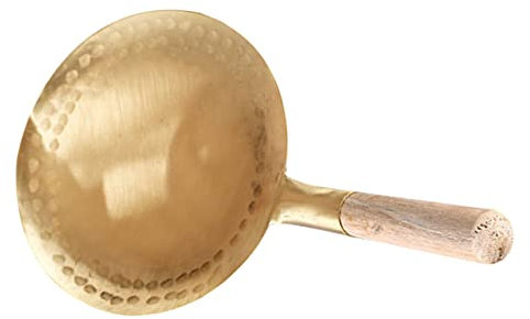 Garneck Mestolo in Metallo e Legno Per Tofu 10 Cm Manico Antiscivolo, Cucchiaio Da Cucina Multifunzione Per Servire Zuppa e Riso, Mestolo Portatile Per Uso Domestico