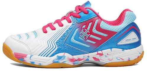 Leichtrit Badminton Schuhe,Tennis Shoes,Volleyball Schuhe Herren,Indoor Hallenturnschuhe,Badminton Schuhe Damen,Tischtennis Schuhe,Komfort,rutschfeste,Atmungsaktives,DäMpfung,Für Einsteiger,Weiß