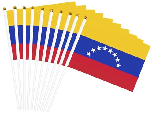 Bandera de Venezuela con impresión de mano, banderas portátiles para eventos deportivos, celebraciones, decoración interior y exterior