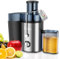 Centrifuga Frutta e Verdura, 3 Velocità di Regolazione, 800W Estrattore Frutta e Verdura con 75 MM Bocca Larga, Facile da Pulire, Acciaio Inossidabile Senza BPA (Argento-104)