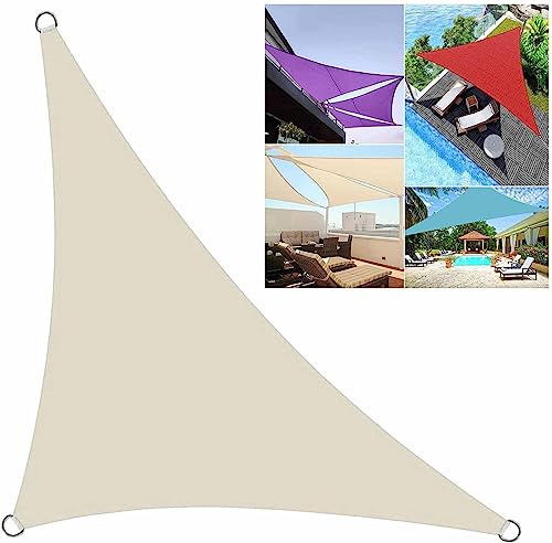 Outdoor Garden Right Angle Triangle Shade Sails Cream Shade Sail Uv Protection Weather for Play Areas Pond Terrace Resistant Outdoor Sunshade