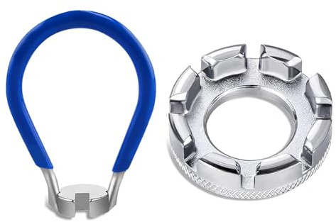 Fahrrad Speichenschlüssel aus Stahl, Größe 10-15 Universal Speichenspanner für Fahrrad Rad Zentrierer Nippelspanner Spannschlüssel mit Bike Reifenheber Speichenschlüssel Fahrrad Werkzeuge