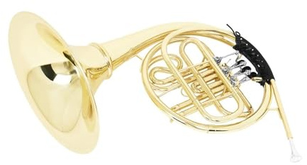 Französisches Horn für Erwachsene 3 Stimmiges Geteiltes Waldhorn In B Tonart Aus Versilbertem Messing Mit Mundstück Und Koffer(Gold)