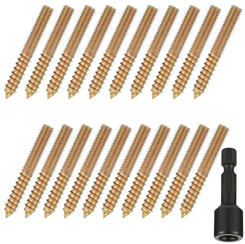 20 Pack Hanger Bolts with Driver 20 Pack Metal Wood Hanger Suitable for Outdoor and Indoor from Metal Furniture to Outdoor Items These Bolts Simplify Installation