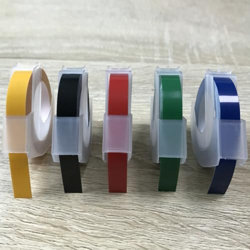 NINMORTH FACAIIO Mehrfarbiges Prägeetiketten-Maker-Klebeband, Nachfüllpackung, 6 mm x für Motex 5500A 5500B, für DYMO 12813 12814 1540 1535 1575