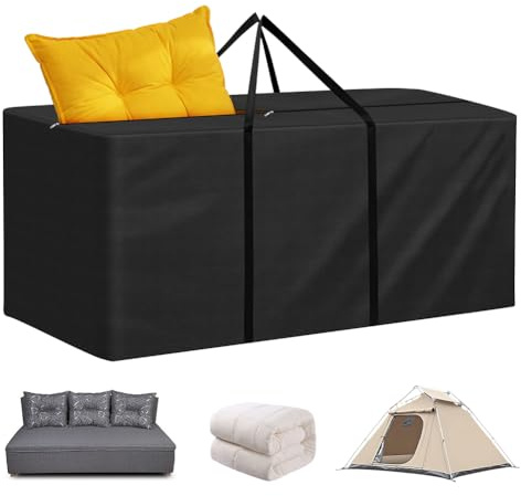 AOOWU Bolsa de Almacenamiento para Cojines Jardín, 210D Cubierta Funda para Árbol de Navidad con Asa y Cremallera, Impermeable Anti-UVFunda Protectora Cojín para Almohadas y Cojines para Muebles