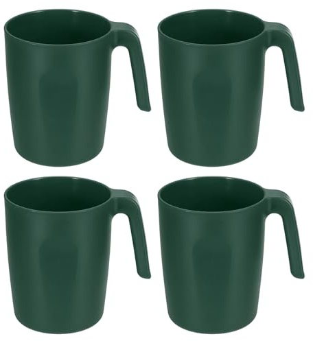QUARKZMAN Set Di 4 Tazze Da Caffè In Plastica, Tazze Da Caffè Infrangibili, Bere Riutilizzabili Sicure Per Microonde E Lavastoviglie Con Manico Per Tè Latte Succo Cucina Campeggio,