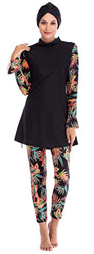 Seafanny Islamic Swimming Hijab Badkläder Modest Badkläder Hela längden Active Burkini Muslim Baddräkt Svart 42