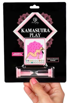 SECRET PLAY - Juego de Cartas para Parejas Kamasutra Play | 40 Cartas con Posturas Compatibles | Reloj de Arena para Temporizar | Juego Erótico para Practicar el Kamasutra