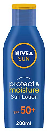 Nivea Sun Sunscreen Lotion Protect&Moisture SPF50, 200 ml (paquete de 1)
