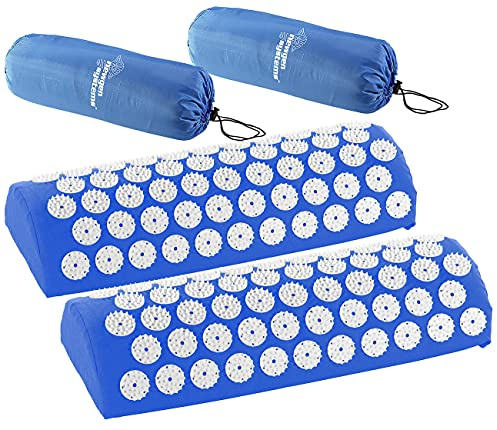 newgen medicals Nackenmassage Kissen: 2er-Set Entspannungs-Nackenkissen, 2442 Druckpunkte, 44 x 17 x 9 cm (Akupressurkissen, Akupunkturmassage Kissen, Wellness Massage)