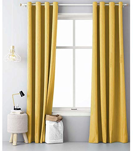 JEMIDI Cortina Opaca con Ojales - Cortina Individual Moderna de 140 x 250 cm con Anillas de Metal - para salón Dormitorio Cocina Comedor habitación