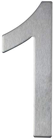 Numero civico in acciaio inox adesivo, altezza 10 cm, numero civico design (1)