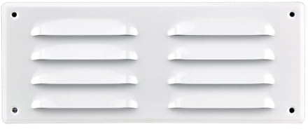 Blanco 260x105 mm Rejilla de Ventilacion con Mosquitera, Metalica