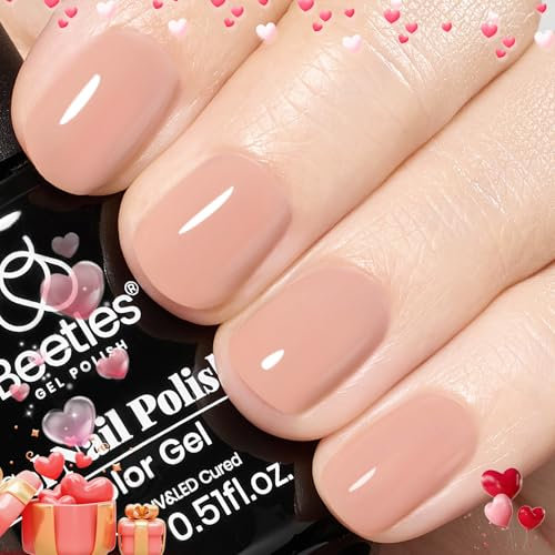 Beetles Nude Gel-Nagellack, 15 ml, neutrale braune Farbe, natürliches Set, Mokka-Mousse-Kuchen, durchscheinend, Soak-Off, UV-LED-Nagellampe, Nailart-Gel, 0,5 oz, Geschenk für Frauen
