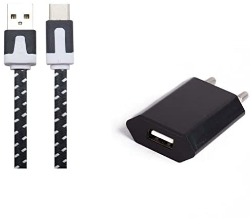 Pack Chargeur pour Oppo Find X3 Lite Smartphone Type C (Cable Noodle 1m Chargeur + Prise Secteur USB) Murale Android (Noir)