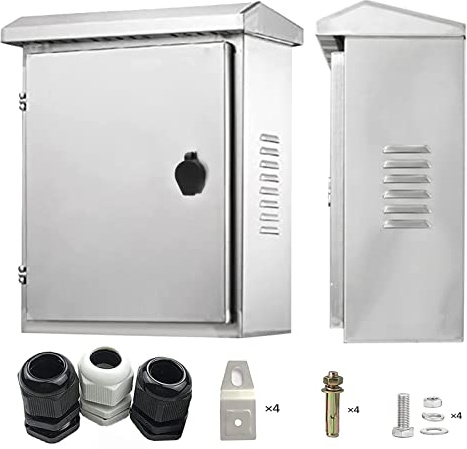GTYORUS Edelstahl Schaltschrankl,50 X 40 X 16CM Anschlusskasten, Eingebaute isolierende Montageplatte, Wasserdicht Wandmontiert Elektroverteiler