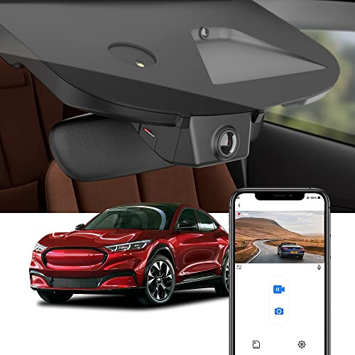 Fitcamx 4K Dashcam kompatibel mit Ford Mustang Mach-E 2021-2025 GT Select Premium, integrierter OEM Dash Cam, UHD 2160P Video, WLAN & APP, Loop-Aufnahm, G-Sensor, Plug & Play, 64-GB-Karte
