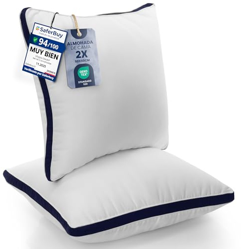 Utopia Bedding Oreillers 60x60 cm Lot de 2, Doux, Bleu Marine