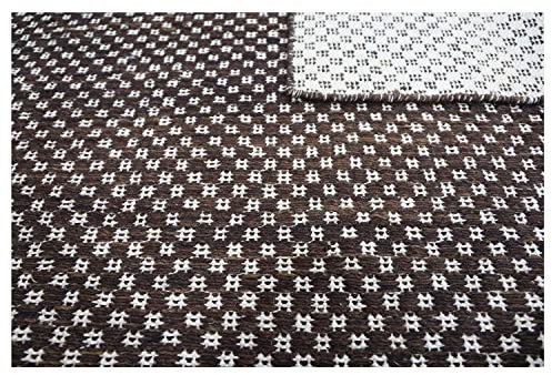 Samarth Teppich Chekars, Handgeknüpfter Wollteppich aus Indien, Handwebteppich für Wohn-, Schlaf-, Arbeits-, Esszimmer oder Küche, aus 100% Wolle, Braun/Beige, 80 x 120 cm