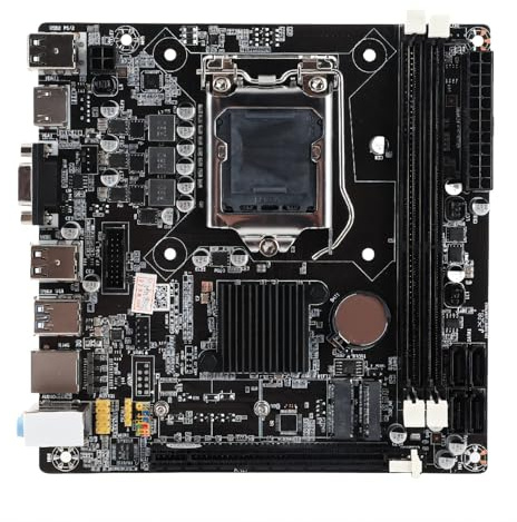 Carte Mère LGA 1155, Carte Mère de Bureau ATX, PCIe 16X DDR3 Mémoire VGA Port HD Multiphase d'alimentation SATA3.0, DDR3, Interface WiFi, Réseau 100M, pour Le Remplacement du PC