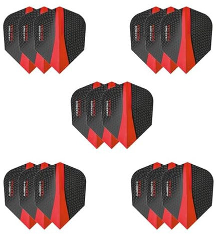 Harrows Retina Dart-Flights, 100 Mikron, extra stark, Drachen, 5 Sets (15 Stück) (rot)