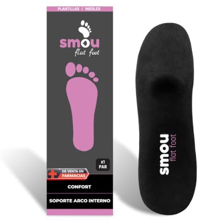 SMOU FLATFOOT Einlegesohlen für flache Füße Damen und Herren | Orthopädische Einlegesohlen aus Gel und Memory-Schaum | Unterstützung des inneren Fußgewölbes | Hohe Dämpfung (37-38 EU)