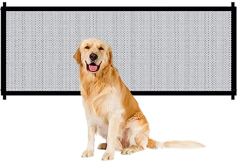 Puerta para Mascotas o Bebés, Barrera Seguridad Perros, Puerta de Perro, Barrera para Perro, Plegable y portátil,Ideal para Perros o Gatos,en escaleras en Interiores y Exteriores (1pc)