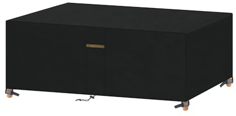 VANSHEIM Abdeckung Gartenmöbel Winterfest 185x90x71cm Tisch Abdeckungen | Gartentisch Abdeckung Wasserdicht Abdeckplane Gartenmöbel Winterfest Schutzhülle Loungemöbel Abdeckhaube für Sitzgruppe