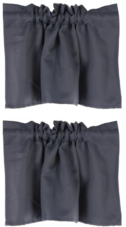 PATIKIL Rideaux Courts, 29 W x 14 L, Rideaux pour Petite Fenêtre, Imperméables et Occultants pour La Salle de Bain, Décoration Maison, 2 Panneaux, Gris