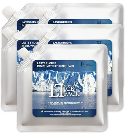 LL Home & Decor • Reusable Ice Packs for Coolers – Long‑Lasting Gel Packs, Heavy‑Duty & Slim for Lunch Bags, Camping, 5‑Pack