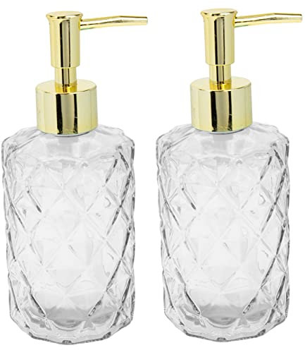 PRETYZOOM 2stücke Dekorative Glasflaschen Lotion Und Seifenspender Für Modernes Bad Transparent Aus Hochwertigem Für Zuhause Und Büro Tropfsicher Und Leicht Bedienbar
