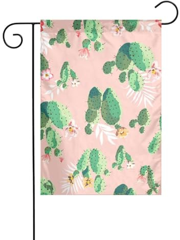 LAMAME Cactus Pattern Stampato Bandiera Giardino 30x45cm Patio Bandiera Decorativa Per La Decorazione Esterna di Natale Vacanze