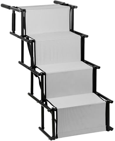 Homewell Escalera Plegable para Perros, Escaleras para Perros Portátiles Adecuado para Interior Y Exterior Y Coche, Pueden soportar 75 Kg