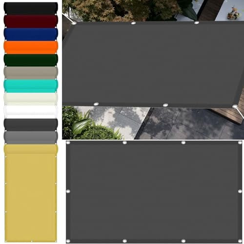 Sonnenschutz Sunsegel 2.6 x 3 m Sonnenschutz Windschutz Segeltuch Pergola Überdachung Plane UV Schutz Wetterfest mit Ösen für Garten Terrasse Balkon Schwimmbad, Dunkelgrau