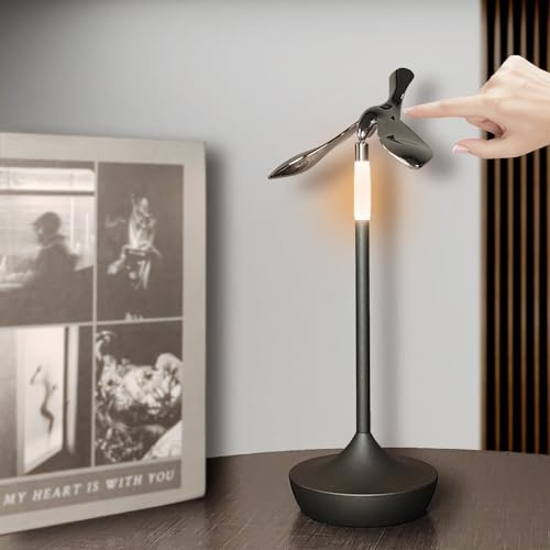 YOOWARM Rechargeable Cordless LED Touch Table Lamp with Bird Bottle Opener | 3 Adjustable Colour Temperatures, Battery Powered for Home Art Deco Lamps, Dining, Bar, Living Room, Bedroom
