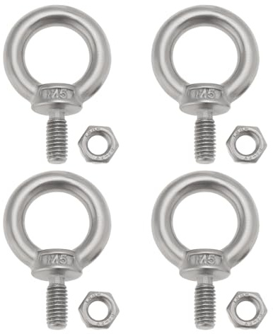 OTOTEC 4 Sätze M5 Hebeösenschrauben mit M5 Kontermuttern Ösenschraube aus Edelstahl 304 für Mechanische Geräte Strom Schiffstransport