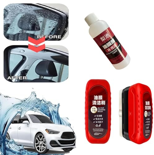 Cepillo de limpieza de película de aceite automotriz, limpiador de película de aceite de vidrio de coche, removedor de película de aceite de vidrio de 120 ml para tablero de limpieza de vidrio de