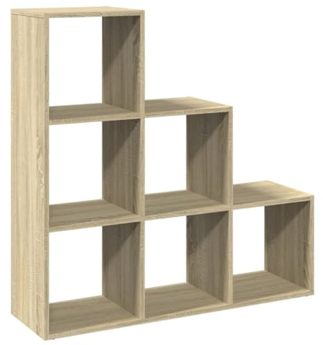 vidaXL Raumteiler-Bücherregal 3 Etagen Sonoma-Eiche 99x29x99 cm