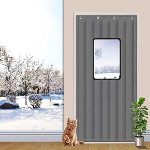 Türvorhang aus Baumwolle Trennwand Vorhang Mit Fenster Wärmeschutzvorhang for Türen schallschutzvorhang türvorhang Blickdicht Wohnwagen türvorhang for Balkontür(110x220cm(43x87in))