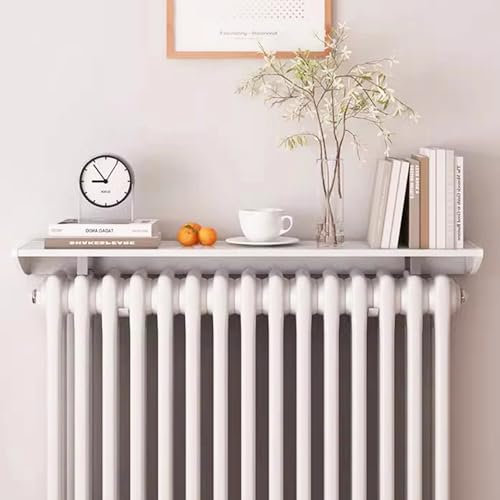 Weiß Schwebende Heizung Verkleidung, Verbesserte Heizkörperregal aus Aluminium Rauch- Und Staubdicht, Radiator Cover Kühlerregal Ohne Bohren, Tragkraft 30kg,W 15cm/6in; l 25cm/9.7in
