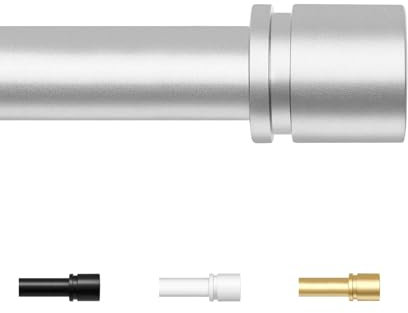 HOTOZON Vorhangstange Silber 80-218 cm, Gardinenstange 25 mm Durchmesser, Gardinenstange Ausziehbar mit Einfaches Endstücke mit Halterungen, Gardinenstangen für Schlafzimmer, Wohnzimmer oder Küche